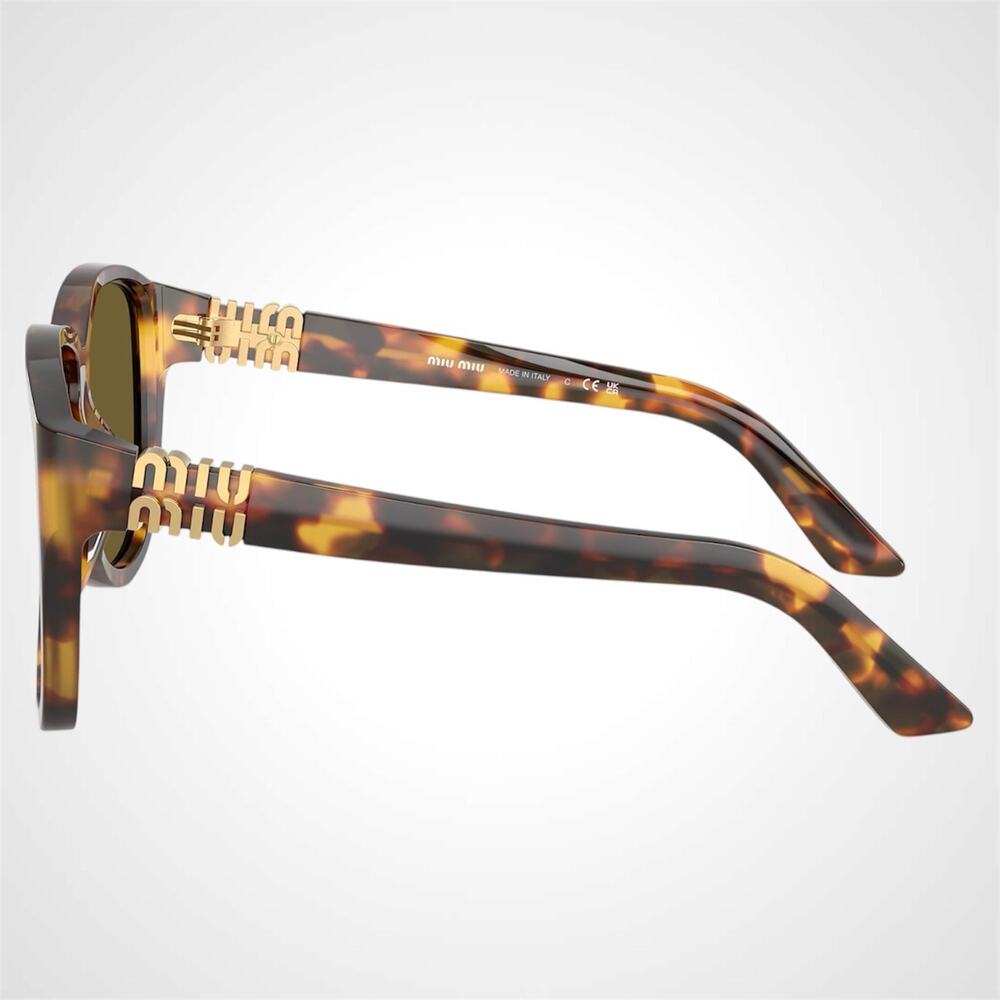 New MIU MIU Sunglasses Aviator Pilot Brown Honey Havana Tortoise - Picture 3 of 6